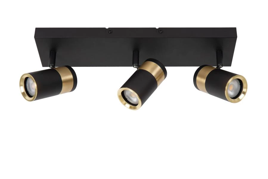 Lucide GORIK - Ceiling spotlight - 3xGU10 - Black - turned off